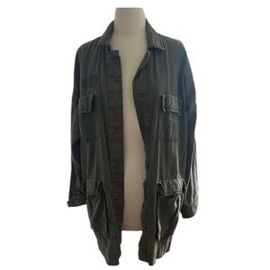 BDG Green Military Field Jacket Oversized Utility Style